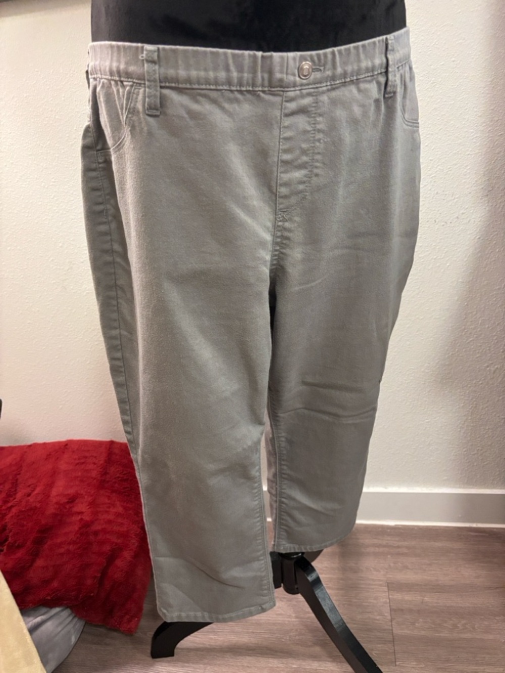 Casual Gray Straight-Leg Pants